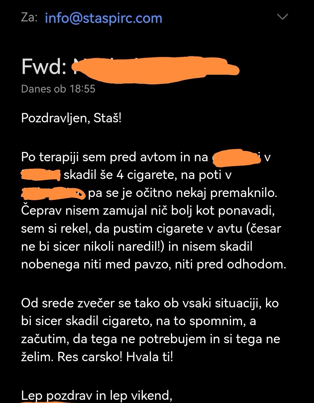 opustitev kajenja